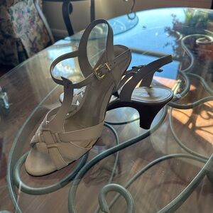 Elegant Beige Strappy Heels